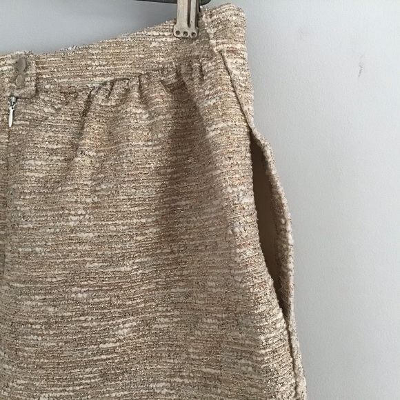 ZARA tweed lurex gold mini skirt Medium - Picture 3 of 5